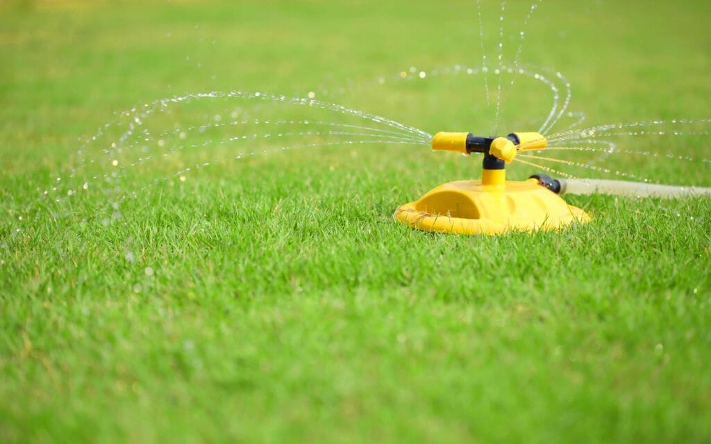 sprinkler system in lawn 